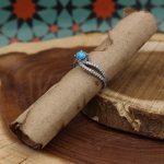 انگشتر فیروزه نیشابوری نقره زنانه طرح سایه - Image 3