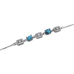 دستبند فیروزه نیشابوری نقره زنانه طرح کوثر