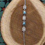 دستبند فیروزه نیشابوری نقره زنانه طرح کوثر - Image 2