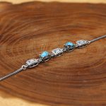 دستبند فیروزه نیشابوری نقره زنانه طرح کوثر - Image 3