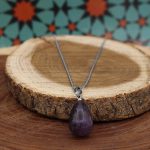 گردنبند آمیتیست زنانه و مردانه طرح اشک - Image 2