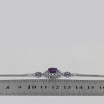 دستبند آمیتیست الماس تراش نقره زنانه طرح اختر - Image 4