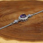 دستبند آمیتیست الماس تراش نقره زنانه طرح اختر - Image 2