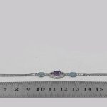 دستبند آمیتیست الماس تراش نقره زنانه طرح نرگس - Image 4