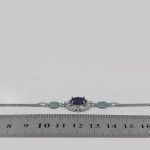 دستبند آمیتیست الماس تراش نقره زنانه طرح مانیا - Image 4