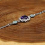 دستبند آمیتیست الماس تراش نقره زنانه طرح مانیا - Image 2