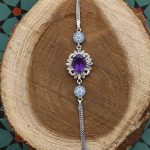 دستبند آمیتیست الماس تراش نقره زنانه طرح مانیا - Image 3