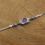 دستبند آمیتیست الماس تراش نقره زنانه طرح سمانه - Image 2