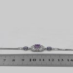 دستبند آمیتیست الماس تراش نقره زنانه طرح سمانه - Image 4