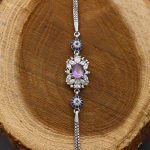 دستبند آمیتیست الماس تراش نقره زنانه طرح سمانه - Image 3