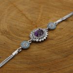 دستبند آمیتیست الماس تراش نقره زنانه طرح راحله - Image 2