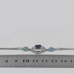 دستبند آمیتیست الماس تراش نقره زنانه طرح مونا - Image 4