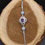 دستبند آمیتیست الماس تراش نقره زنانه طرح مونا - Image 2