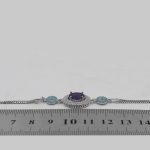 دستبند آمیتیست الماس تراش نقره زنانه طرح نگار - Image 4