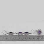 نیم ست آمیتیست الماس تراش نقره زنانه طرح دریا - Image 5