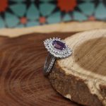 نیم ست آمیتیست الماس تراش نقره زنانه طرح دریا - Image 3