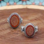 انگشتر ست عقیق سرخ نقره مردانه و زنانه طرح مروت + حرز امام جواد (ع) + آیت الکرسی - Image 3