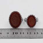 انگشتر ست عقیق سرخ نقره مردانه و زنانه طرح عروه + حرز امام جواد (ع) + آیت الکرسی - Image 4