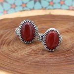 انگشتر ست عقیق سرخ نقره مردانه و زنانه طرح مروت - Image 2