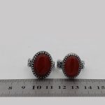 انگشتر ست عقیق سرخ نقره مردانه و زنانه طرح مروت - Image 4