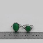 انگشتر ست عقیق سبز نقره مردانه و زنانه طرح نیکی - Image 4