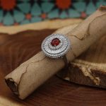 انگشتر عقیق سرخ نقره زنانه طرح زهره - Image 2