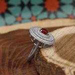 انگشتر عقیق سرخ نقره زنانه طرح زهره - Image 3