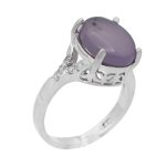 انگشتر عقیق کبود نقره زنانه طرح مدینه