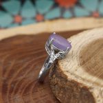 انگشتر عقیق کبود نقره زنانه طرح مدینه - Image 3