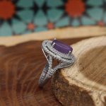 انگشتر عقیق کبود نقره زنانه طرح نورا - Image 2