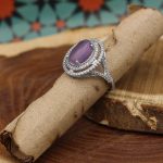 انگشتر عقیق کبود نقره زنانه طرح نورا - Image 3