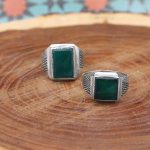 انگشتر ست زنانه و مردانه عقیق سبز نقره دست ساز طرح حیات + حرز امام جواد (ع) - Image 2