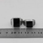 انگشتر ست زنانه و مردانه عقیق مشکی نقره دست ساز طرح حیات + حرز امام جواد (ع) - Image 4