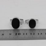 انگشتر ست زنانه و مردانه عقیق مشکی نقره دست ساز طرح آیینه کاری محتشم + حرز امام جواد (ع) - Image 4