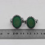 انگشتر ست عقیق سبز نقره مردانه و زنانه طرح فردوس + حرز امام جواد (ع) + آیت الکرسی - Image 4