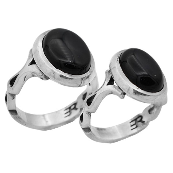 4-1-1811 freedem-set-black-agate-ring(1) انواع انگشتر عقیق سیاه (مشکی) ست دخترانه پسرانه اصل