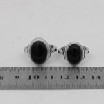 انگشتر ست عقیق مشکی نقره مردانه و زنانه طرح آزادی - Image 4