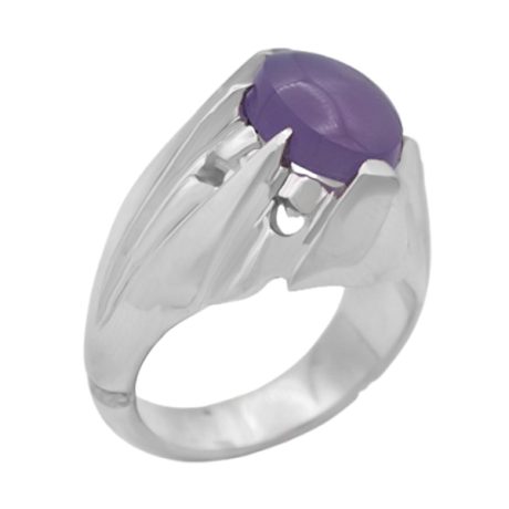 انگشتر عقیق کبود یمنی نقره مردانه دست ساز طرح فرید