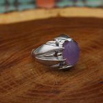 انگشتر عقیق کبود یمنی نقره مردانه دست ساز طرح فرید - Image 3