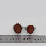 انگشتر ست عقیق سرخ نقره مردانه و زنانه طرح پا اردکی + حرز امام جواد (ع) + آیت الکرسی - Image 5