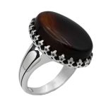 انگشتر عقیق سلیمانی نقره مردانه طرح نصیر