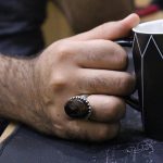 انگشتر عقیق سلیمانی نقره مردانه طرح نصیر - Image 5