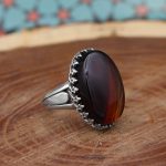 انگشتر عقیق سلیمانی نقره مردانه طرح نصیر - Image 3