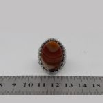 انگشتر عقیق سلیمانی نقره مردانه طرح صادق - Image 5