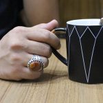 انگشتر عقیق سلیمانی نقره مردانه طرح صادق - Image 4