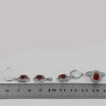 نیم ست عقیق سرخ نقره زنانه طرح نسیم - Image 5