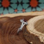 نیم ست عقیق سرخ نقره زنانه طرح نسیم - Image 3