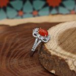 نیم ست عقیق سرخ نقره زنانه طرح شکوه - Image 4