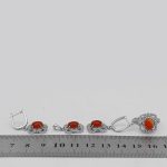 نیم ست عقیق سرخ نقره زنانه طرح شکوه - Image 5