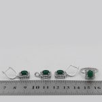 نیم ست عقیق سبز نقره زنانه طرح مهری - Image 5